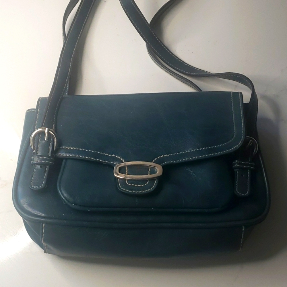 Amanda Smith Teal purse handbag multi sections